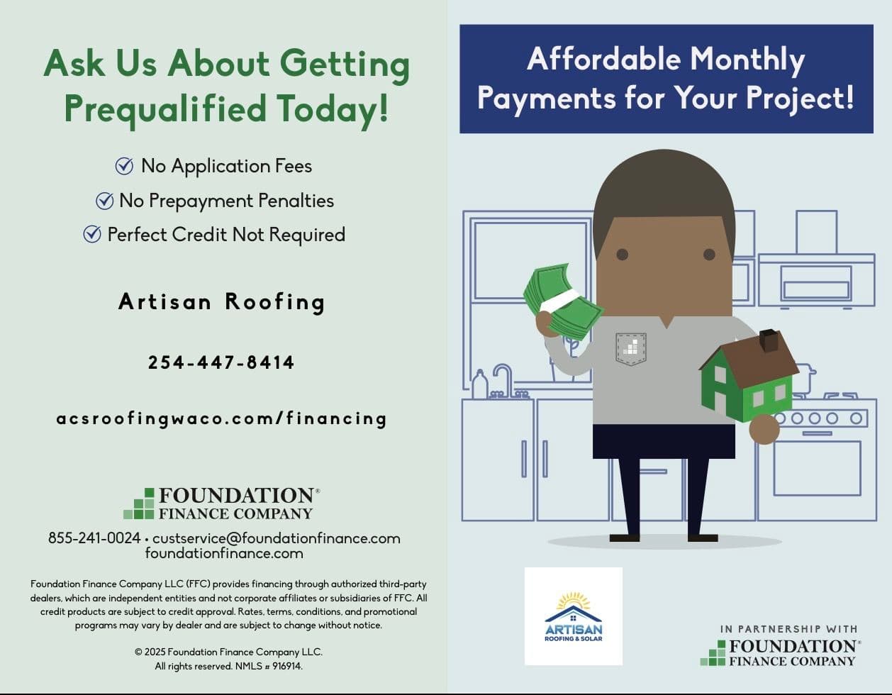 Roof Financing Now Available Through Artisan Roofing image