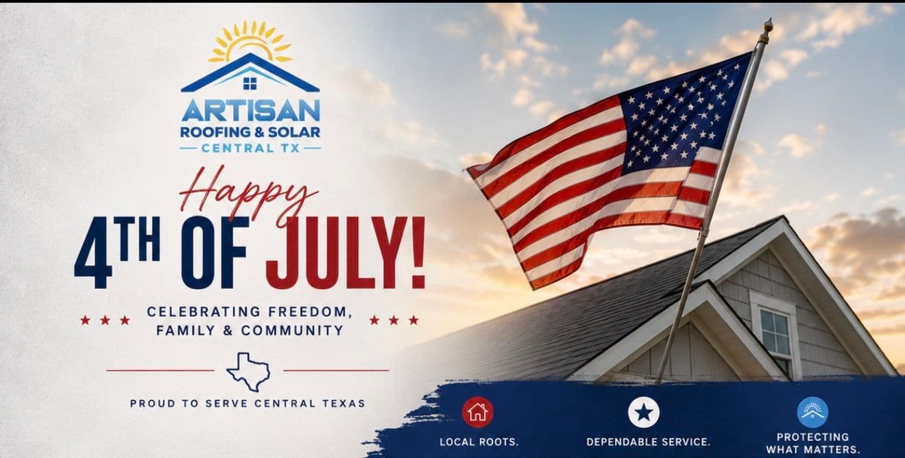 Happy 4th of July from Artisan Roofing & Solar Central TX image